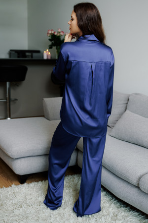 NEW 7149 пижама брюки и рубашка темно-синего цвета
