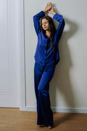 NEW 7149 пижама брюки и рубашка темно-синего цвета