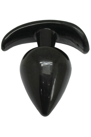 Черная коническая анальная пробка с ограничителем - 5 см.