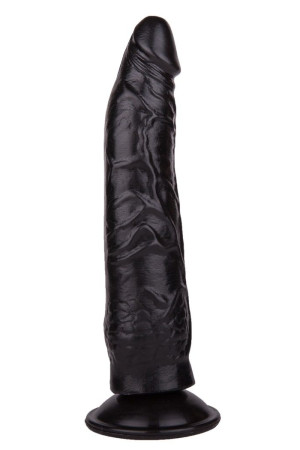 Фаллоимитатор на присоске из чёрного геля - 17 см.