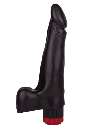 Чёрный вибромассажер-реалистик - 17,8 см.