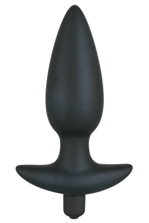 Чёрная анальная вибровтулка Black Velvet с 5 скоростями - 17 см.