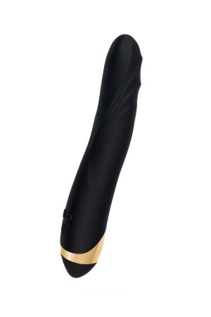 Чёрный вибратор WANAME Storm со стимулирующими рёбрами - 22,5 см.