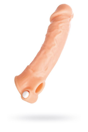 Удлиняющая насадка на пенис с вибрацией - 18,5 см.