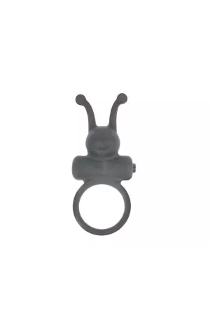 Чёрное эрекционное кольцо в форме букашки с вибрацией