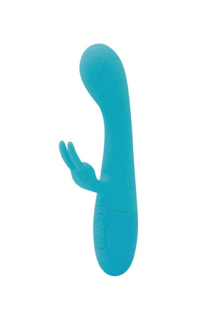 Голубой вибратор Naya с клиторальным отростком - 18,3 см.