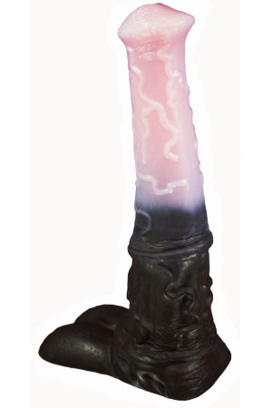 Черно-розовый фаллоимитатор  Мустанг large  - 43,5 см.