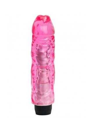 Розовый вибратор-реалистик с венками - 22 см.