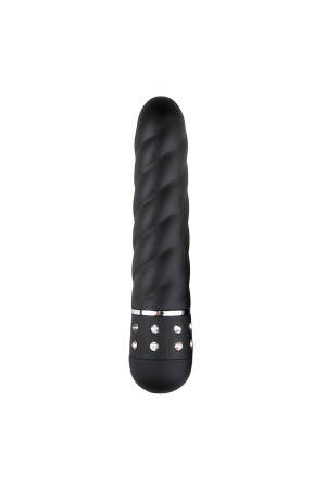 Черный мини-вибратор Diamond Twisted Vibrator - 11,4 см.