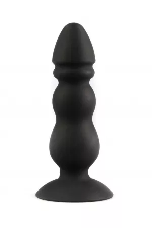 Черный конический анальный виброплаг - 11,3 см.
