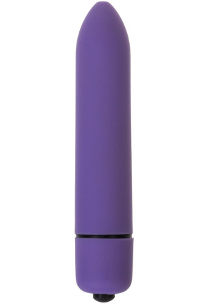 Фиолетовая вибропуля с заострённым кончиком - 9,3 см.